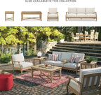 Coastal view outdoor terrace eucalyptus sofa