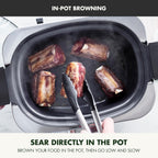 8-in-1 Programmable 6QT Electric Slow Cooker with Dishwasher-Safe Lid and Removable Base