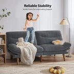 Convertible Futon Sofa Bed, 66 Inch Corduroy Futon Sofa Recliner Sofa Bed for Small Spaces, Playrooms or Offices