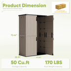 Devoko Outdoor Storage Cabinet 26 Cu Ft with Lockable Doors, Horizontal Storage Shed Waterproof Patio Tools Storage Box