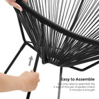 Outdoor Settee 2-Seat Garden Furniture with Backrest PE Rattan