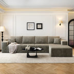 107.5 Cloud Modular Sectional Sofa Couch with L-Shape Chaise,Modern Minimalist Upholstered Couches