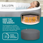 Bestway SaluSpa Miami EnergySense AirJet Inflatable Hot Tub Spa (71 x 26) | Portable Hot Tub with 2 Covers (1 Energy-Efficient Thermal Cover and 1 Standard Cover) | Fits Up to 2-4 Persons | Black