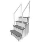 Aqua Select White Outside Flip-up Safety Ladder for Above Ground Pools 48-54H