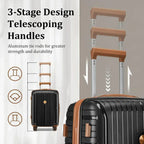 5-piece PP hardshell lightweight travel carry-on luggage set with dual spinner wheels