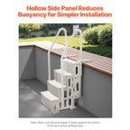 KFFKFF 4-Step Above Ground Pool Ladder, Anti-Slip Pool Steps with Dual Handrails, Supports 400 lbs, Fits 48-54 Inground & Above-Ground Pools, Creamy White