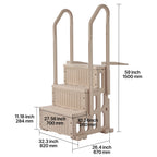 KFFKFF 4-Step Above Ground Pool Ladder, Anti-Slip Pool Steps with Dual Handrails, Supports 400 lbs, Fits 48-54 Inground & Above-Ground Pools, Creamy White