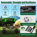 Foldable 4-wheel cart, foldable, 37 inches long, 480 lb capacity, heavy-duty beach cart, shopping cart with wheels