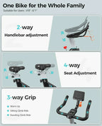 pooboo Exercise Bike Adjustable Magnetic/Brake Pad Resistance Silent Belt Drive Cycling Bike
