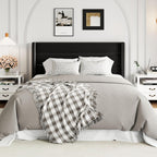 Allewie Queen Size Lift Up Storage Bed Modern Wingback Headboard Hydraulic Support