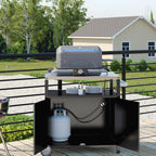 Stainless Steel Outdoor Grill Cart Pizza Oven Stand Trolley Table with Wheels Three-Shelf Movable Food Prep and Work Table Heavy Duty Grill Carts Outdoor Cart 31.5×24×35.5
