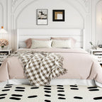 Allewie Queen Size Lift Up Storage Bed Modern Wingback Headboard Hydraulic Support