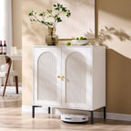 IFGET Modern Buffet Cabinet with Storage 92.63 W Fluted Arched Sideboard Cabinet