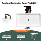 EVOKEDEN 42.5 Fish Cleaning Table w/ Sink, Folding Camping Table & Fish Cleaning Station w/ Measure Mark