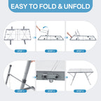 PORTAL Lightweight Folding Camping Table, Aluminum Roll Up Folding Square Table with Carry Bag for Picnic, Backyards, BBQ