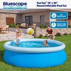 Bluescape Fast Set 10’ x 30” Round Inflatable Soft Sided Above Ground Pool Set