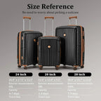 5-piece PP hardshell lightweight travel carry-on luggage set with dual spinner wheels