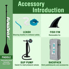 FunWater Inflatable Stand Up Paddle Board Premium SUP Paddle Accessories EVA Deck