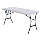 “Lifetime 5-Foot Fold-in-Half Table – Portable Indoor/Outdoor Utility Table for Camping, Events & Tailgating – Gray