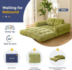 Folding Sofa Bed L-Shaped Convertible Sofa Bed with Armrests and Pillows