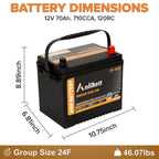 Anlibatt BCI Group 48 Battery, AGM 12 Volt Rechargeable Automotive Batteries for Car, H6 760CCA 70Ah 120RC, Maintenance Free