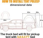 SUV Tent 5-9 Person Rectangle Car Tent for Family Waterproof Windproof for Car Camping Tents
