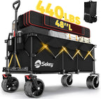 Sekey 48 Inch Long Foldable Extended Travel Cart, 440 Lbs Load Capacity, Heavy Duty 300 Liter Folding Multi-Purpose Garden Cart