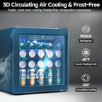 Beverage Refrigerator Cooler - 126 Can Mini Fridge Glass Door for Drinks Soda Beer Wine - Small Refrigerator for Office Bedroom Home Bar, 4 Adjustable Shelves, 3.2 Cu.Ft, Silver