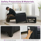 Adult Convertible Sleeper Chair Bed 3-in-1 Pull-Out Sofa Bed with USB/Type-C Ports Cup Holders