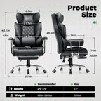Large high back office chair high back leather gaming chair with footrest