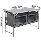 KFFKFF Portable Folding Cook Station Tables, Black