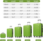 Luggage 6-piece hardshell expandable suitcase lightweight travel carry-on luggage set