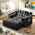 Pipishell 3 in 1 Convertible Sleeper Sofa Bed Pull Out Couch for Living Room USB Ports Side Pockets