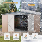 Aoxun 7.4x5.3FT Shed with Floor Galvanized Steel Outdoor Storage Shed Metal Garden Shed