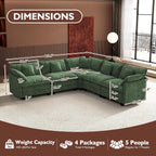 ihanherry 146-inch U-shaped modern sofa modular area cloud sofa