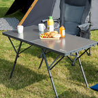 PORTAL Lightweight Folding Camping Table, Aluminum Roll Up Folding Square Table with Carry Bag for Picnic, Backyards, BBQ