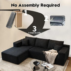 107.5 Cloud Modular Sectional Sofa Couch with L-Shape Chaise,Modern Minimalist Upholstered Couches