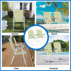VINGLI Patio Lawn Webbed Folding Chairs Set of 2 Outdoor Beach Portable Lawn Chair