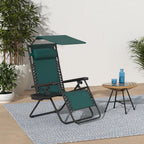 Best Choice Products Folding Zero Gravity Outdoor Recliner Patio Lounge Chair w/Adjustable Canopy Shade, Headrest, Side Accessory Tray, Textilene Mesh - Peacock Blue