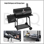 Royal Gourmet CC1830FC 28 Charcoal Grill with Offset Smoker, With Cover,855 Sq. In. Cooking Area, Front Shelf,Charcoal Grill for Outdoor Grilling and Backyard Cooking, Black