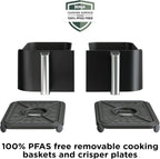 Ninja Foodi 10QT 6-in-1 DualZone Smart XL Air Fryer, 2 Independent 5QT Baskets, Smart Cook Thermometer, Match Cook, Smart Finish, Air Fry, Roast, Bake, Dehydrate, Reheat, Grey, DZ550