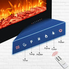 EUHOMY 50 Inch Electric Fireplace Wall Recessed Adjustable Flame Color Fireplace Heater