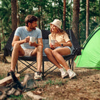 Oversized Double Camping Chair for Two Adults Folding Padded Loveseat with Cup Holders 660 lbs
