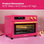 Infrared Heating Air Fryer Toaster Oven, Extra Large Countertop Convection Oven 10-in-1 Combo, 6-Slice Toast, Enamel Baking Pan Easy Clean with Recipe Book, Black Matte Stainless Steel