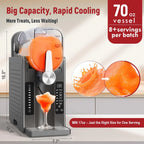 Slushie Machine: No Ice Needed All-in-One Slushy Maker for Home, Real-Time Temp Display, Auto-Clean, 6 Preset | Frozen Margaritas, Cocktails, Frapp��s, Ice Cream, Smoothies, Milkshakes,Summer Parties