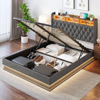 Queen Bed Frame Storage Lift Up Queen Size Bed Frame Headboard Upholstered Platform Bed