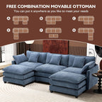 ihanherry 146-inch U-shaped modern sofa modular area cloud sofa