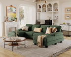 Furmax Sectional Couches for Living Room U-Shaped Sofa Couch Linen Fabric 4 Seat Sofa Set