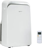 Amazon Basics 3-In-1 Portable Air Conditioner with Remote, Timer, Sleep Mode, Auto Swing, Dehumidifier, 10000 BTU (ASHRAE)/6000 BTU (SACC), Cools Bedroom Up to 450 Sqf, White