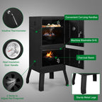 Zimtown Charcoal Grill BBQ Smoker Outdoor Barbecue Pit with 3 Levels Patio Backyard Black